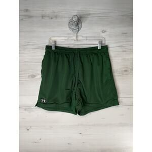 Under Armour Shorts Mens Large Green Mesh Athletic Lined Drawstring